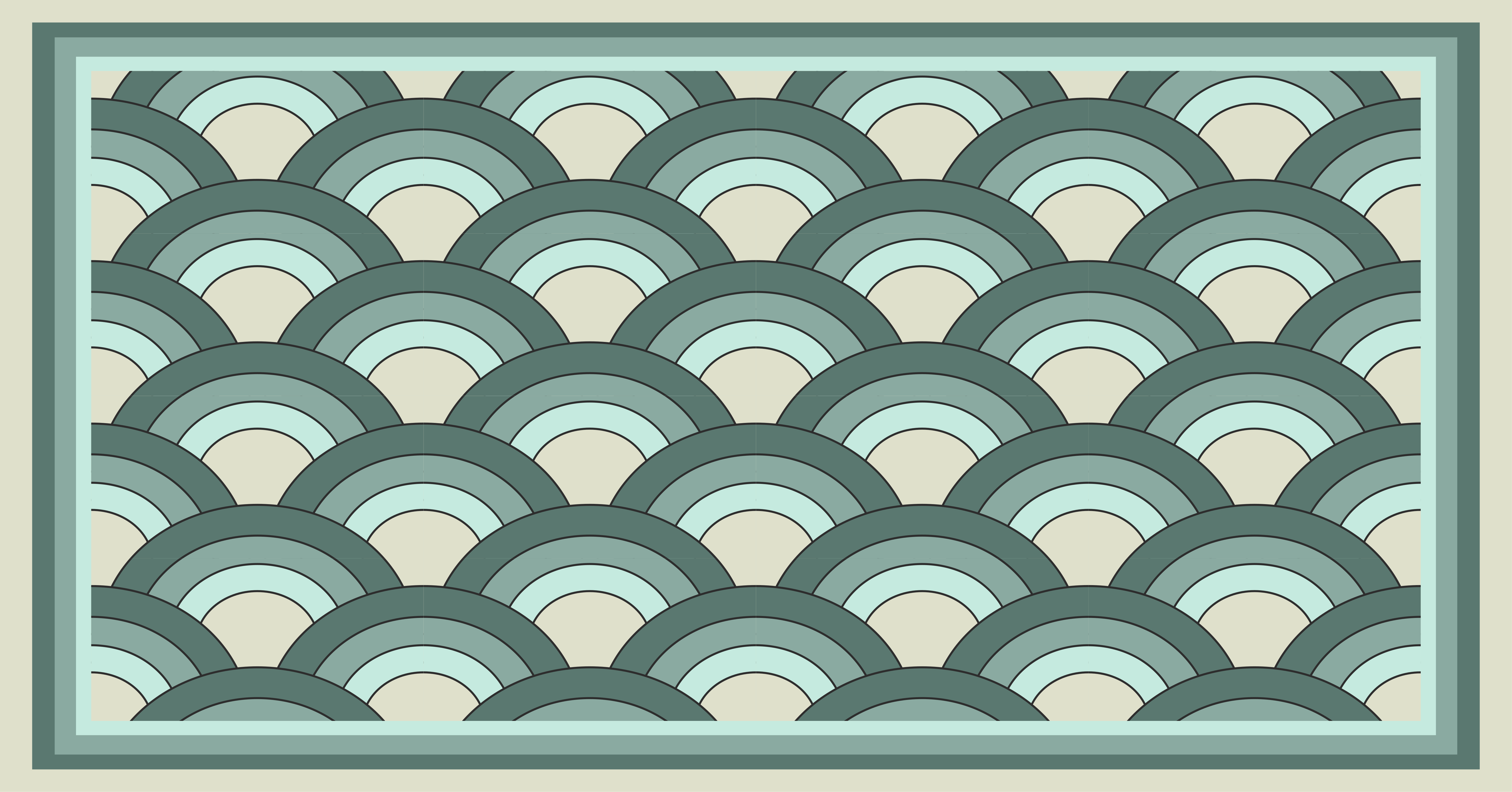 Mavi gölgeli terazi desen vintage halı - TenStickers