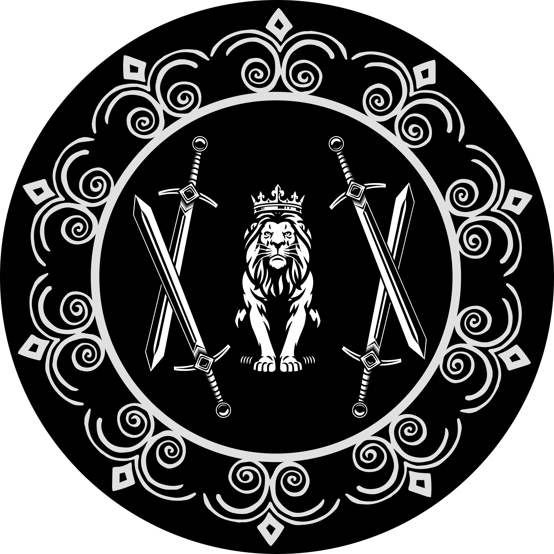 Orman kralı siluetleri hayvan halısı - TenStickers