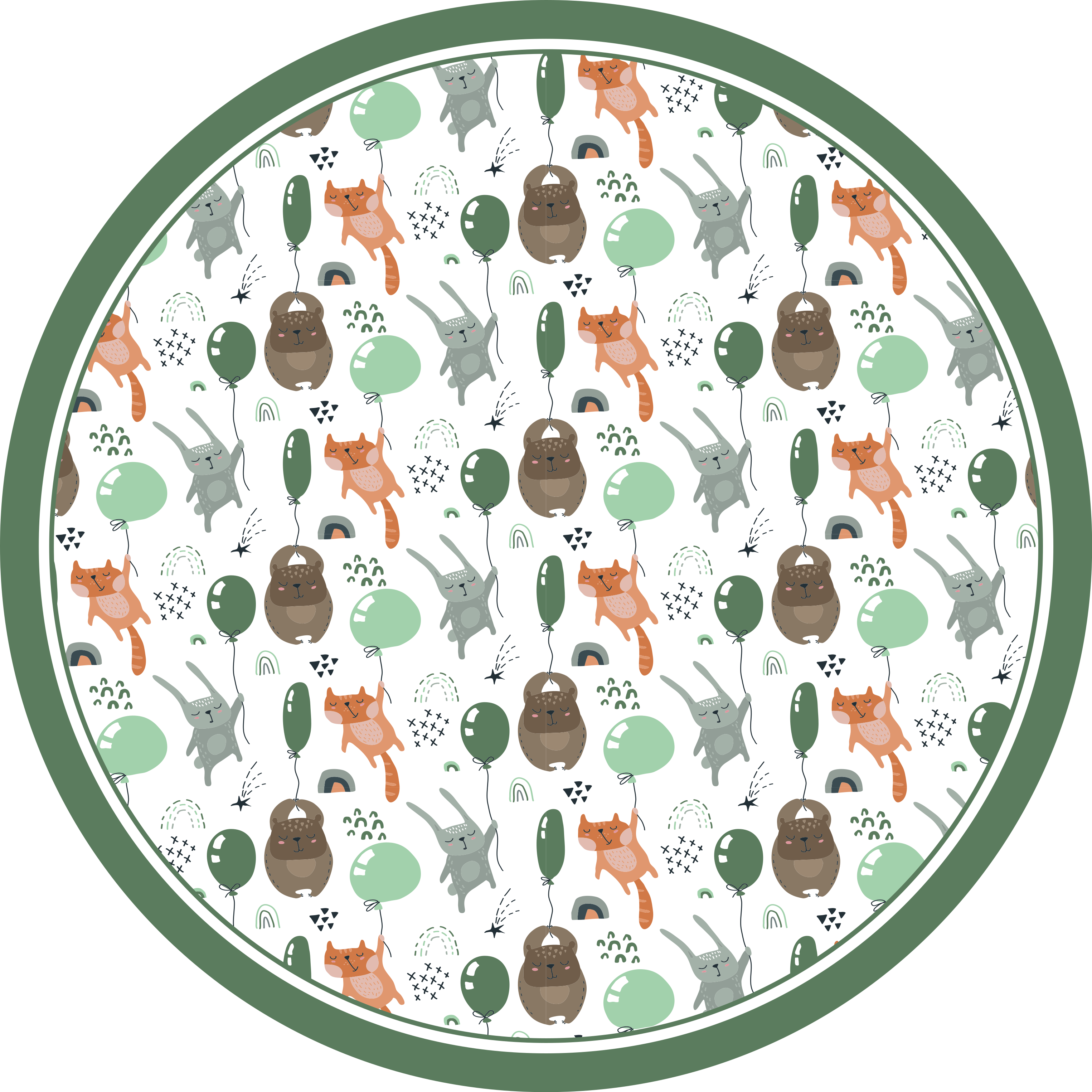 Oyuncu hayvan balonları çocukta pvc halı - TenStickers