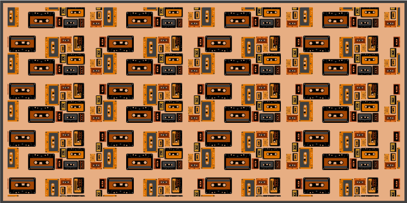80'ler kaset desenli eski halı - TenStickers