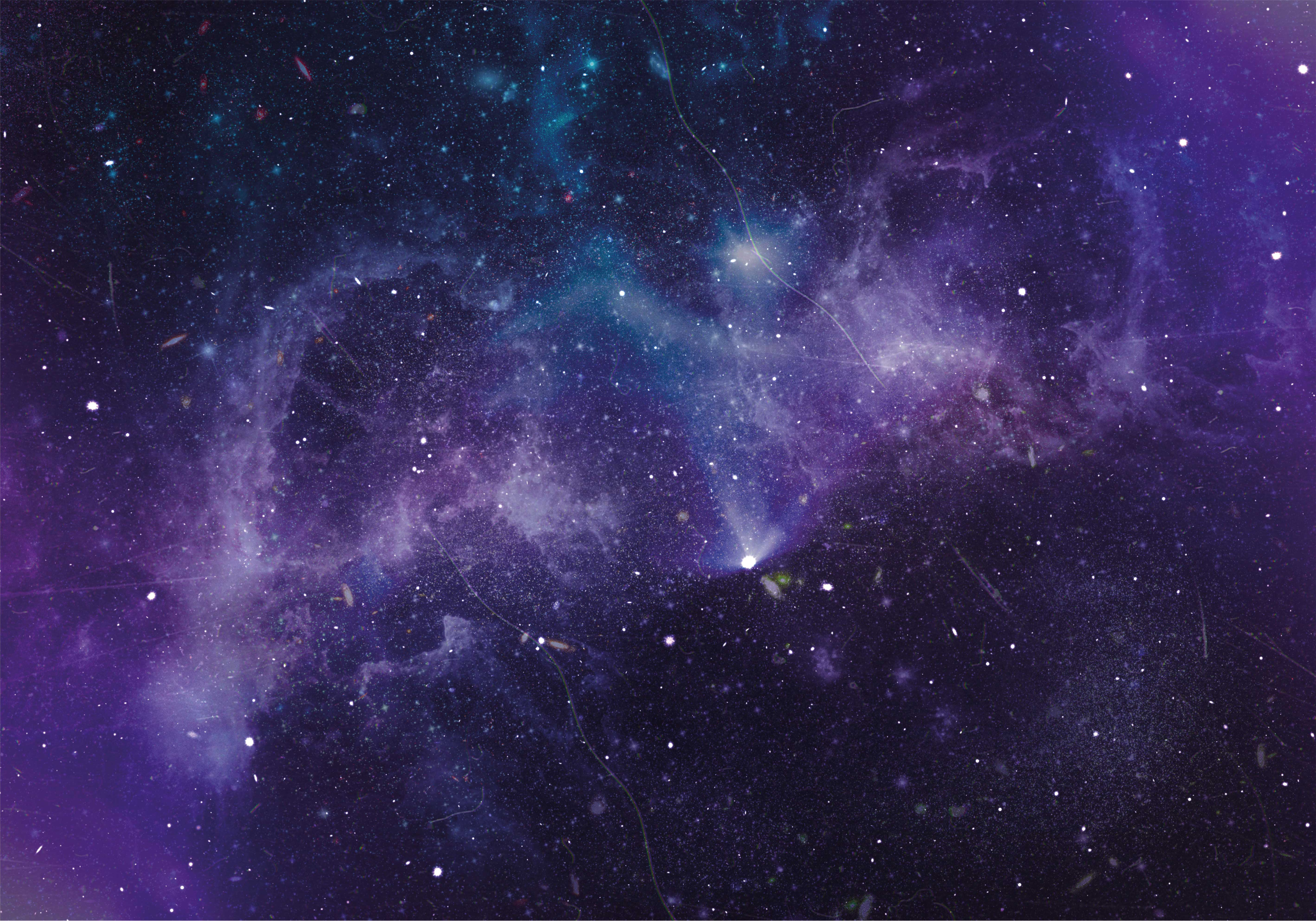 Mor yıldız duş doğa vinil halı - TenStickers