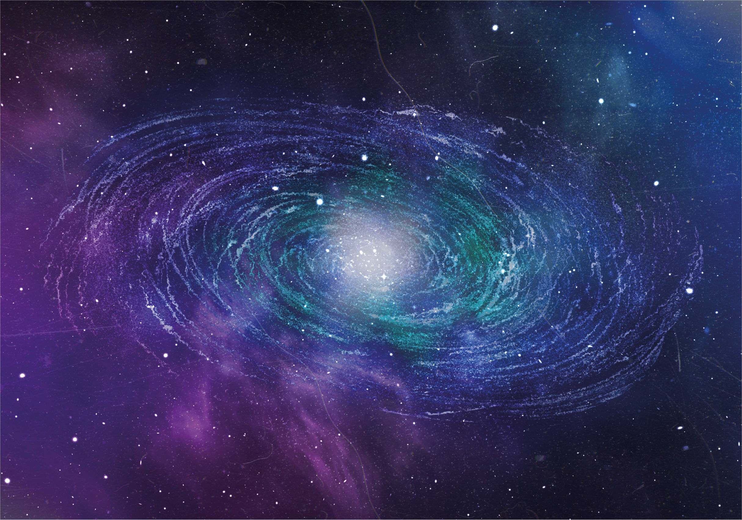 Galaktik girdap deseni yıldızlar pvc halı - TenStickers