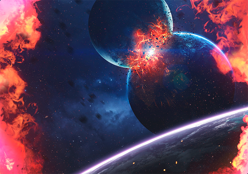 Kozmik galaksi macerası yıldızlar pvc halı - TenStickers