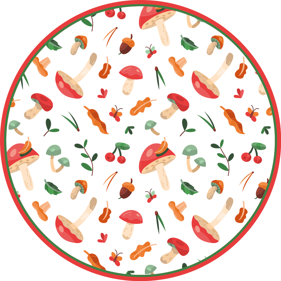 Mantar çiçek motifi çiçekler ve bitkiler pvc halı - TenStickers