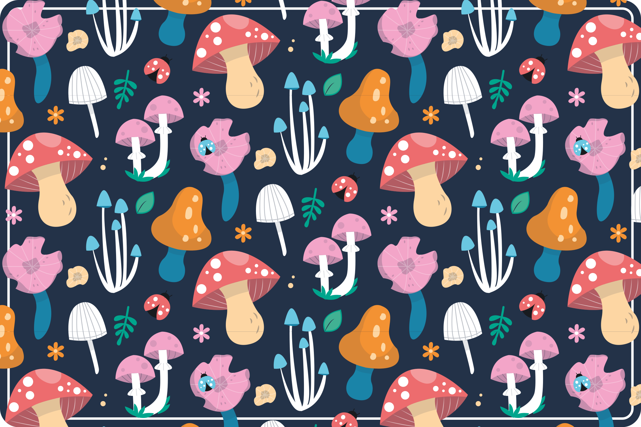 Renkli mantar ve uğur böceği çiçekli kilim - TenStickers