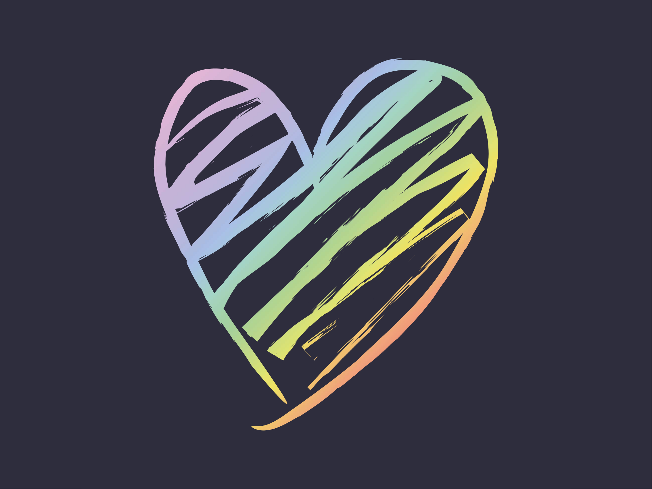 Gökkuşağı kalbi gençler pvc halı - TenStickers