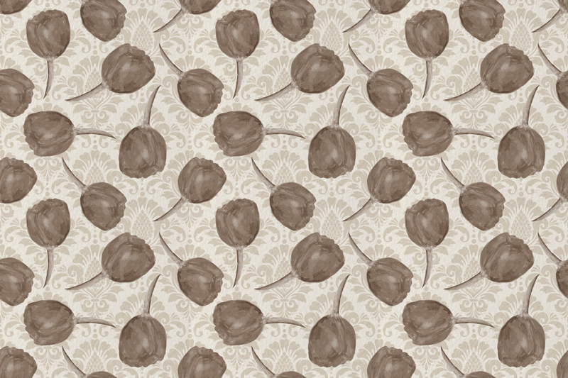 Nazik botanik motif çiçekler ve bitkiler pvc halı - TenStickers