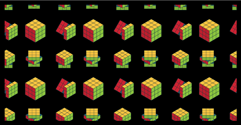Renkli rubik küp desen vintage halı - TenStickers