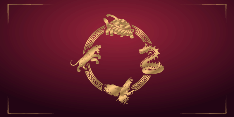 Altın burç çemberi etnik pvc halı - TenStickers