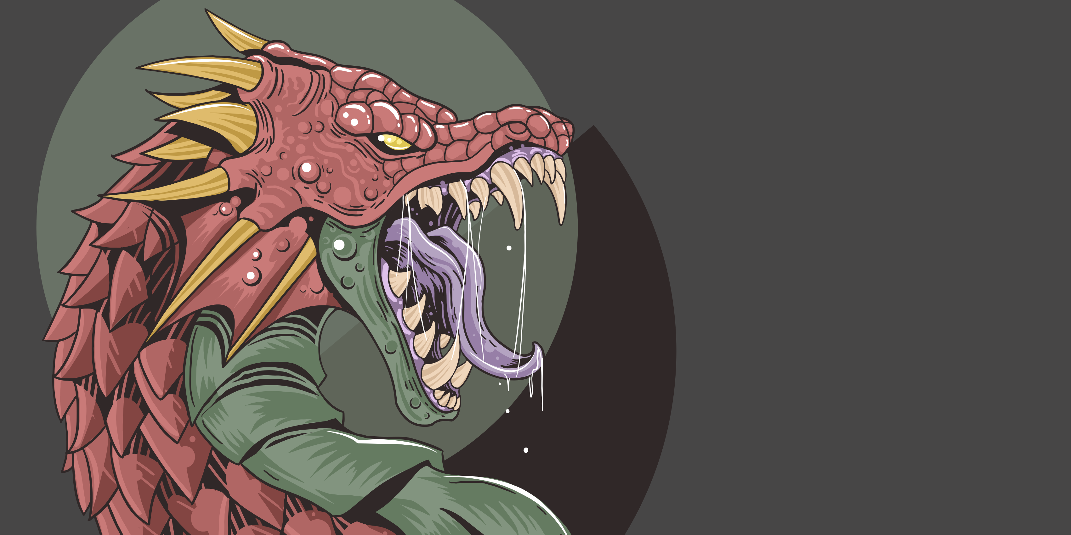 Ejderha başı çizimi gençler pvc halı - TenStickers