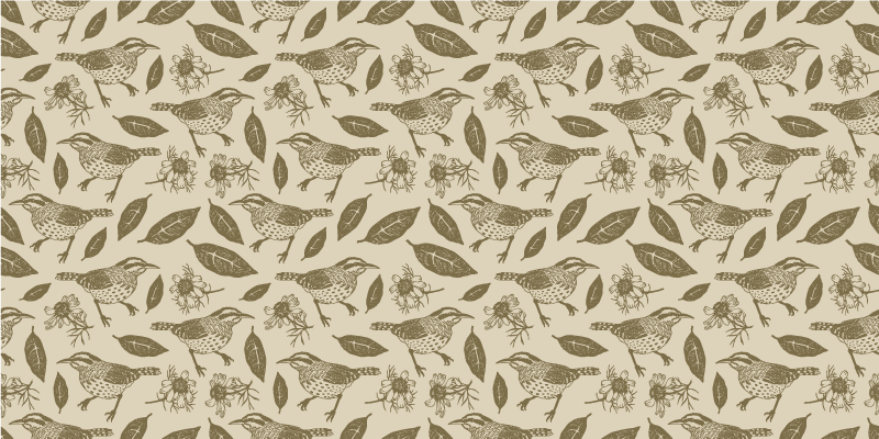 Büyüleyici kuş motifi doğa pvc halı - TenStickers