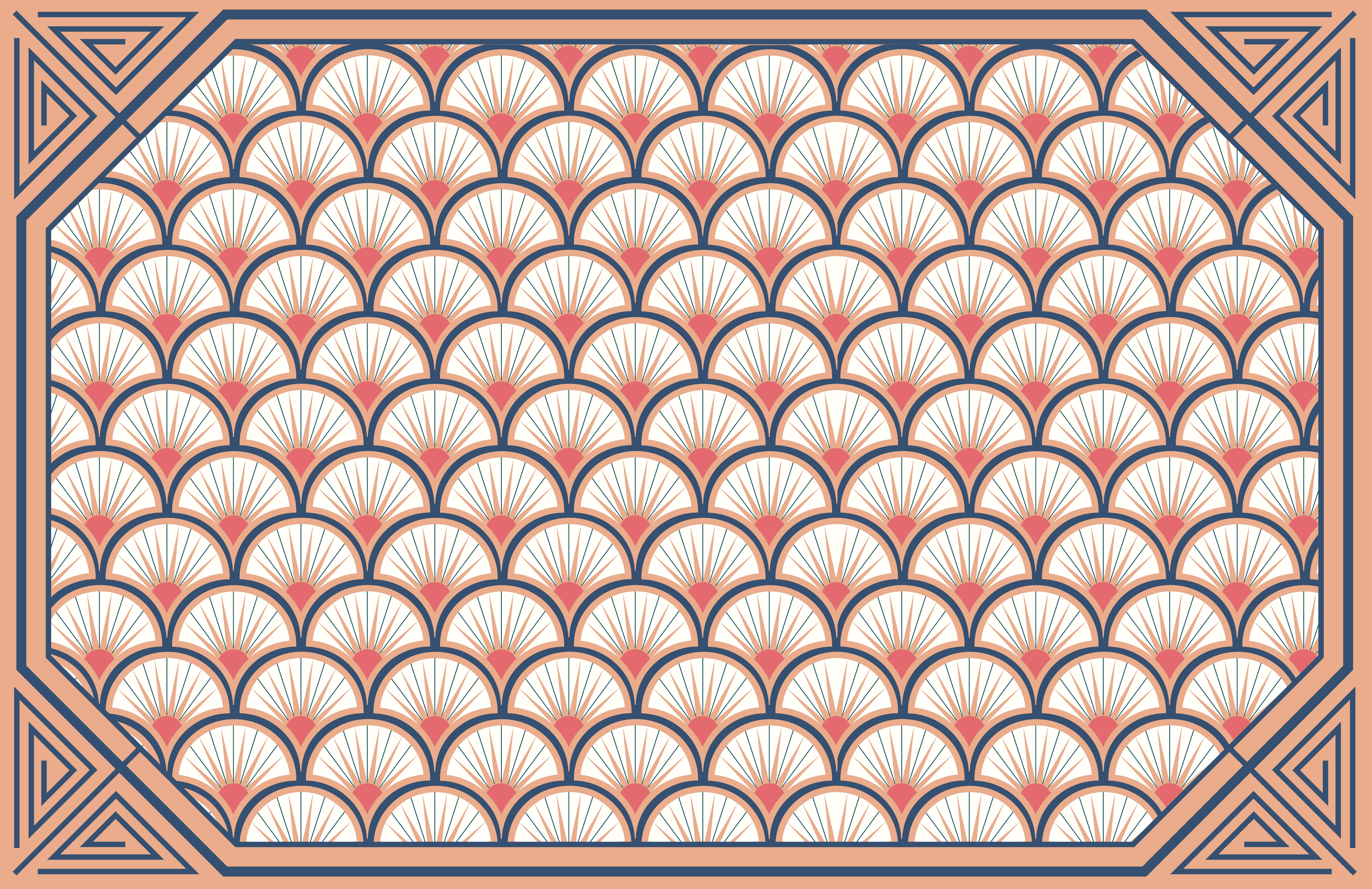 Art deco mor pembe desen karo halı - TenStickers