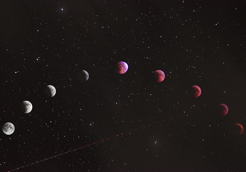 Galaksi arka plan vinil halı ile ayın evreleri - TenStickers