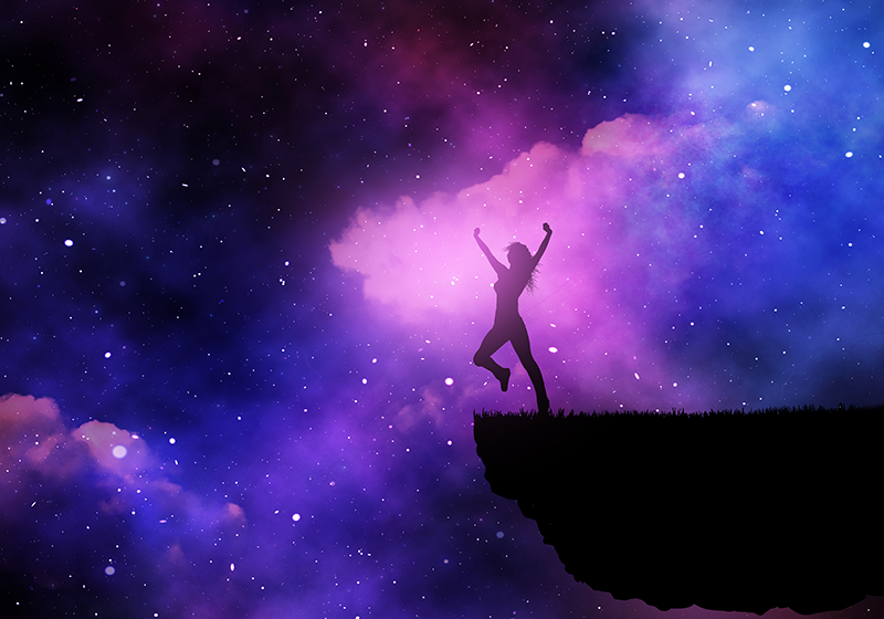 Galaksideki güzel kadın genç vinil halı - TenStickers