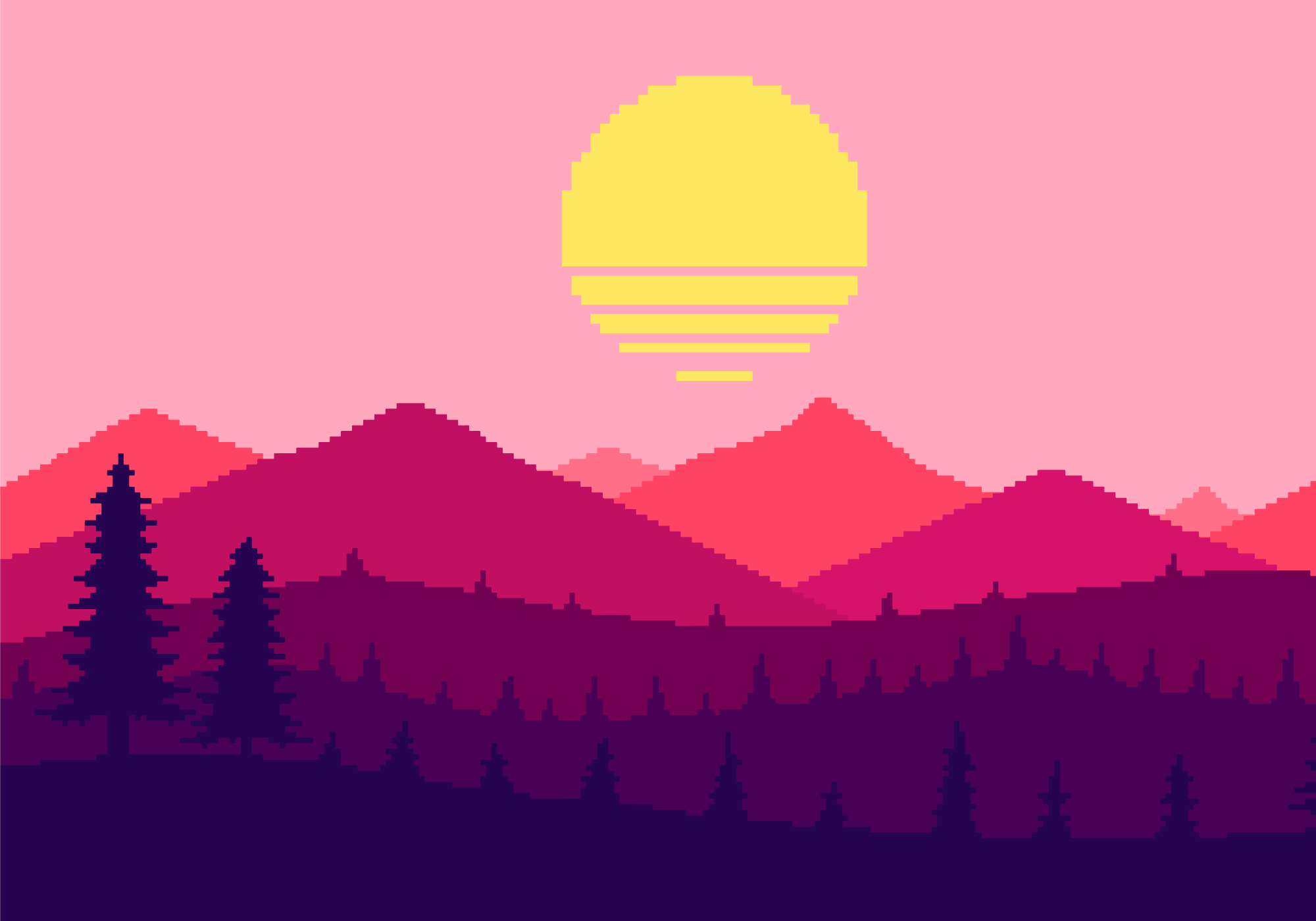 Gün batımı dağ manzarası doğa pvc halı - TenStickers