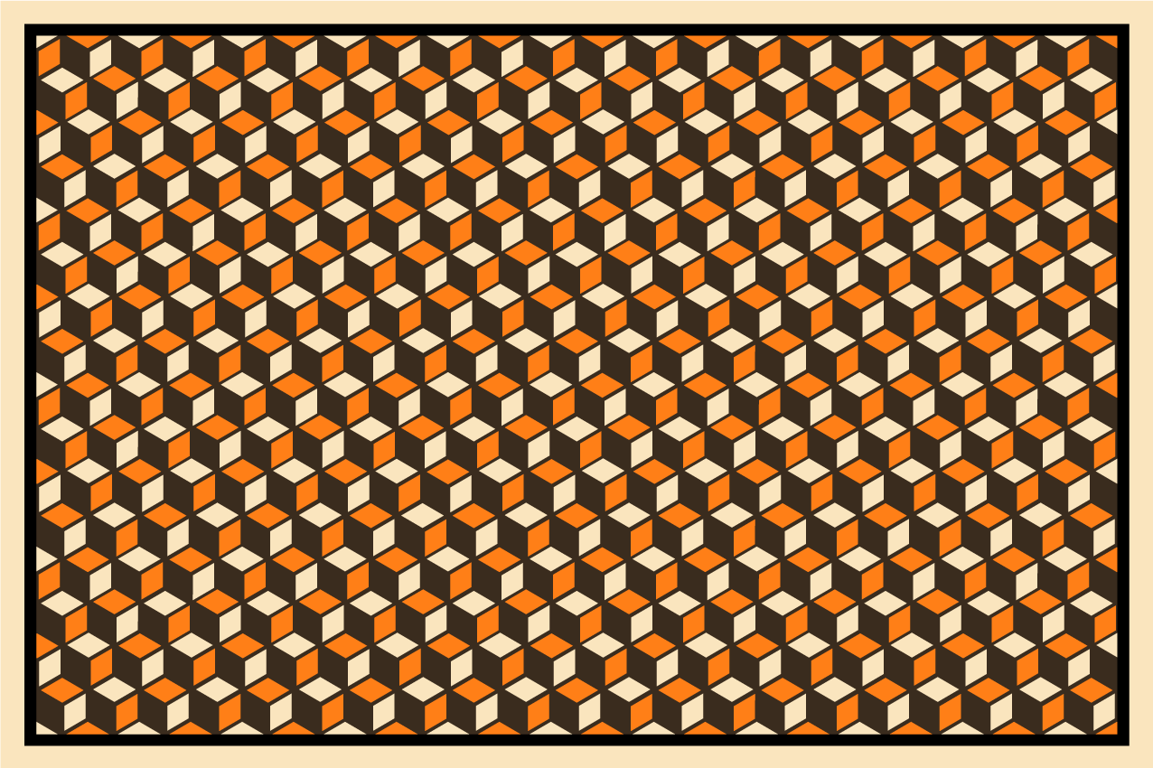 Canlı altıgen şekiller geometrik pvc halı - TenStickers