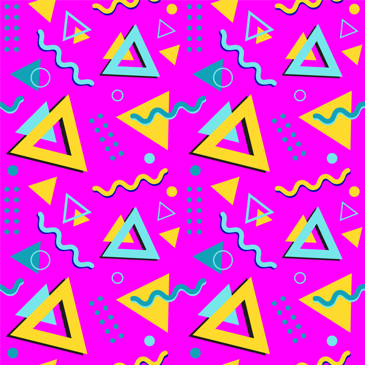 1980'ler memphis deseni geometrik pvc halı - TenStickers