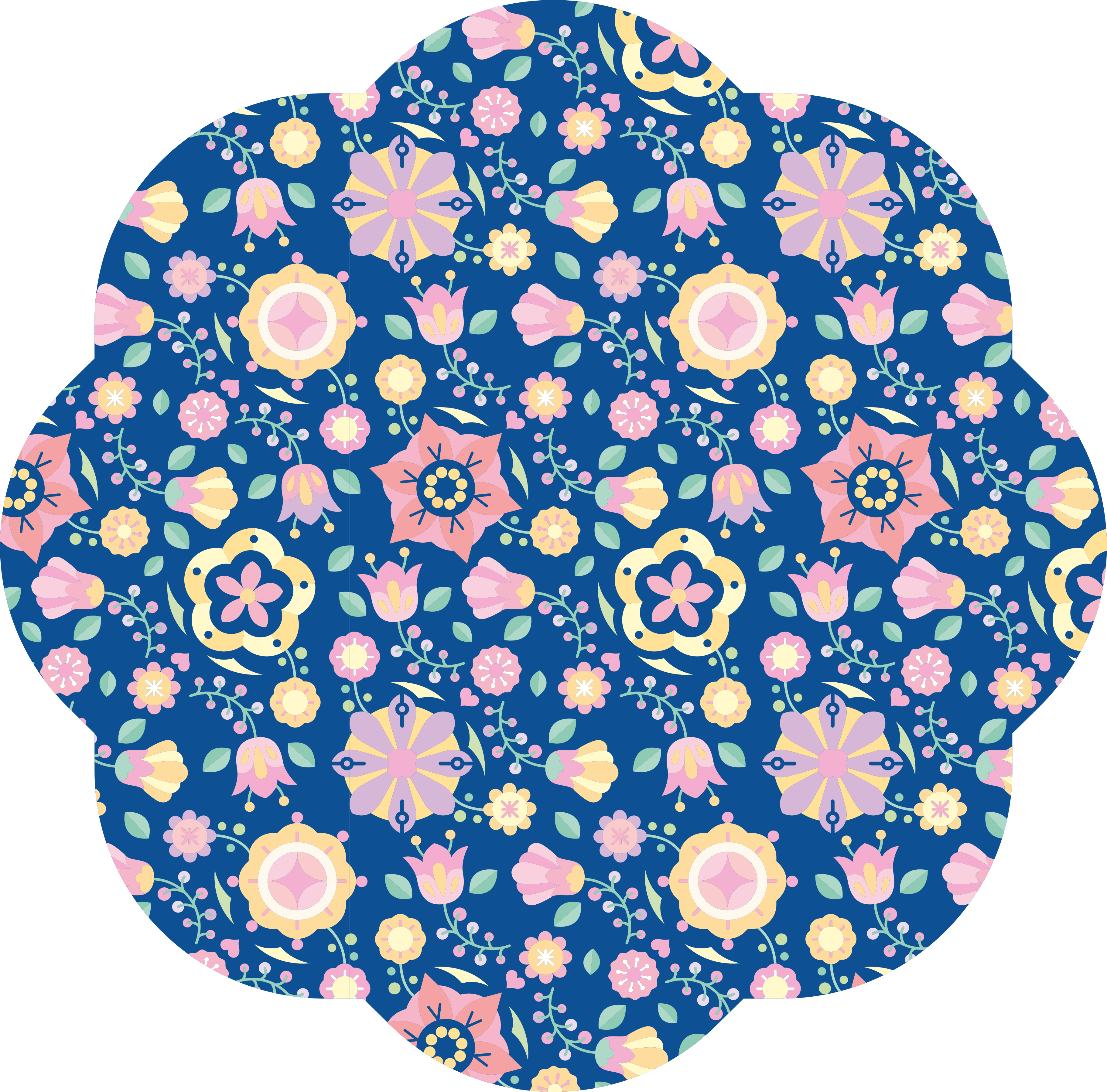 Botanik mutluluk çiçekler ve bitkiler pvc halı - TenStickers