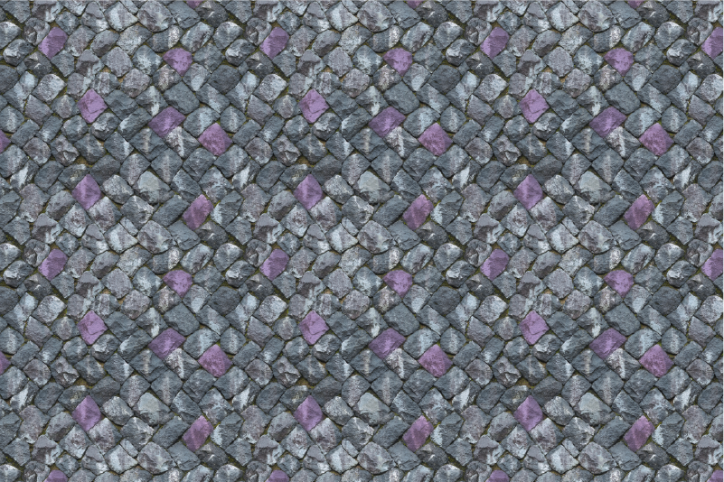Gri asfaltlı yürüyüş yolu taş etkisi pvc halı - TenStickers