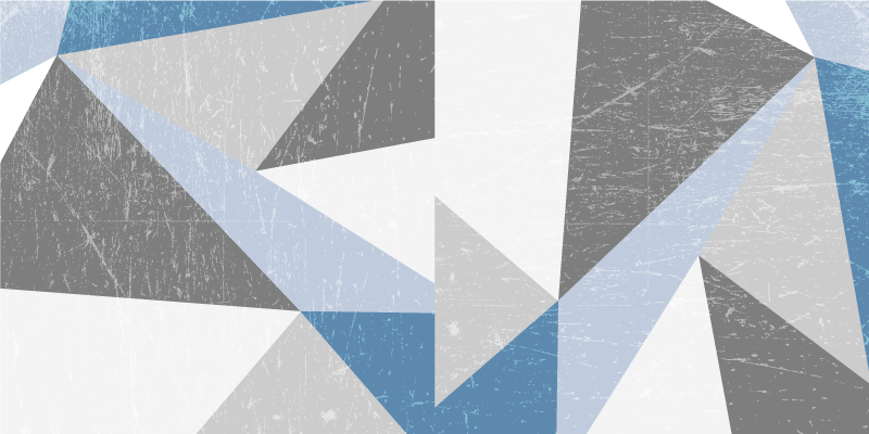 Gri ve mavi üçgen geometrik desenli kilim - TenStickers