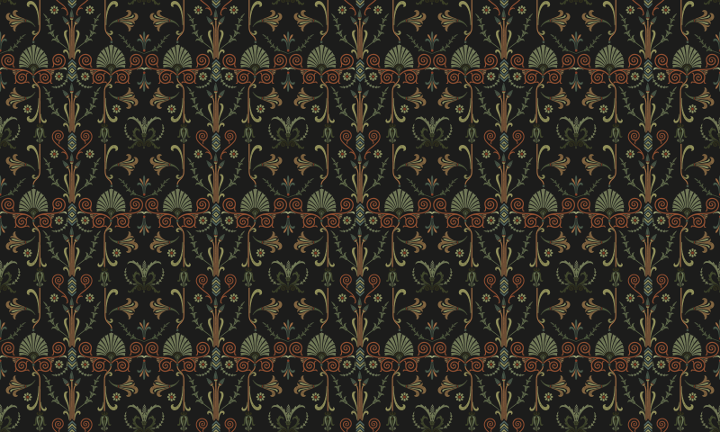 Ornate Botanical Patterns vintage pvc halı - TenStickers