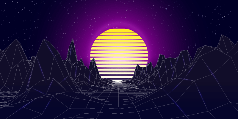 Retro fütüristik manzara modern pvc halı - TenStickers