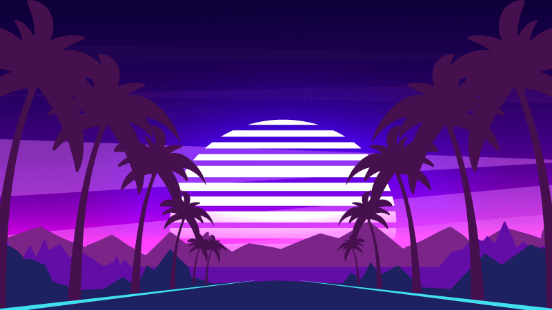 Retro gün batımı estetiği modern pvc halı - TenStickers