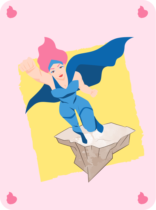 Süper kahraman kız pembe saçlı çocuklar vinil halı - TenStickers