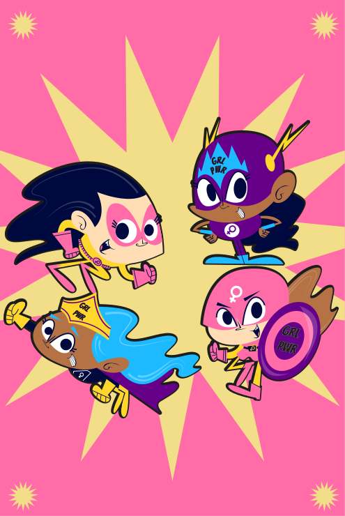 Renkli süper kahraman karakterler çocukta pvc halı - TenStickers