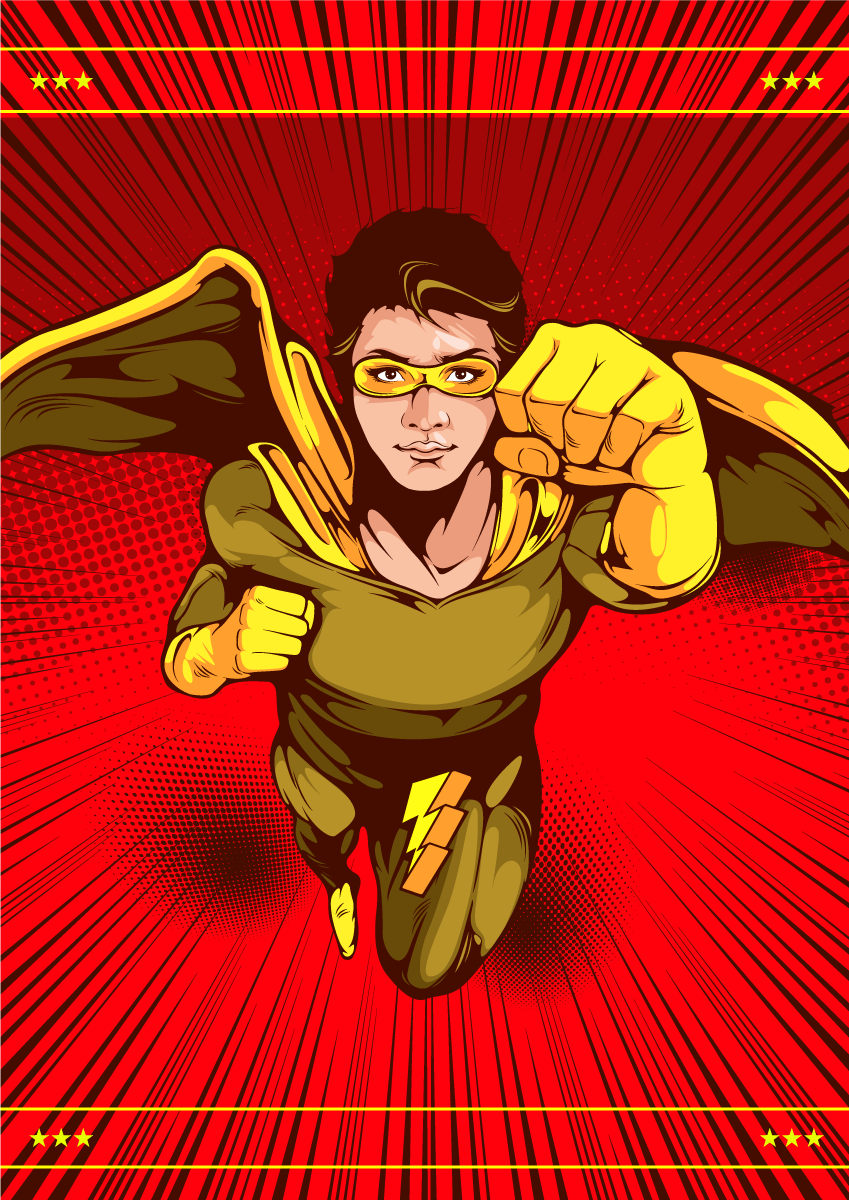 çizgi film süper kahraman çocuklar vinil halı - TenStickers