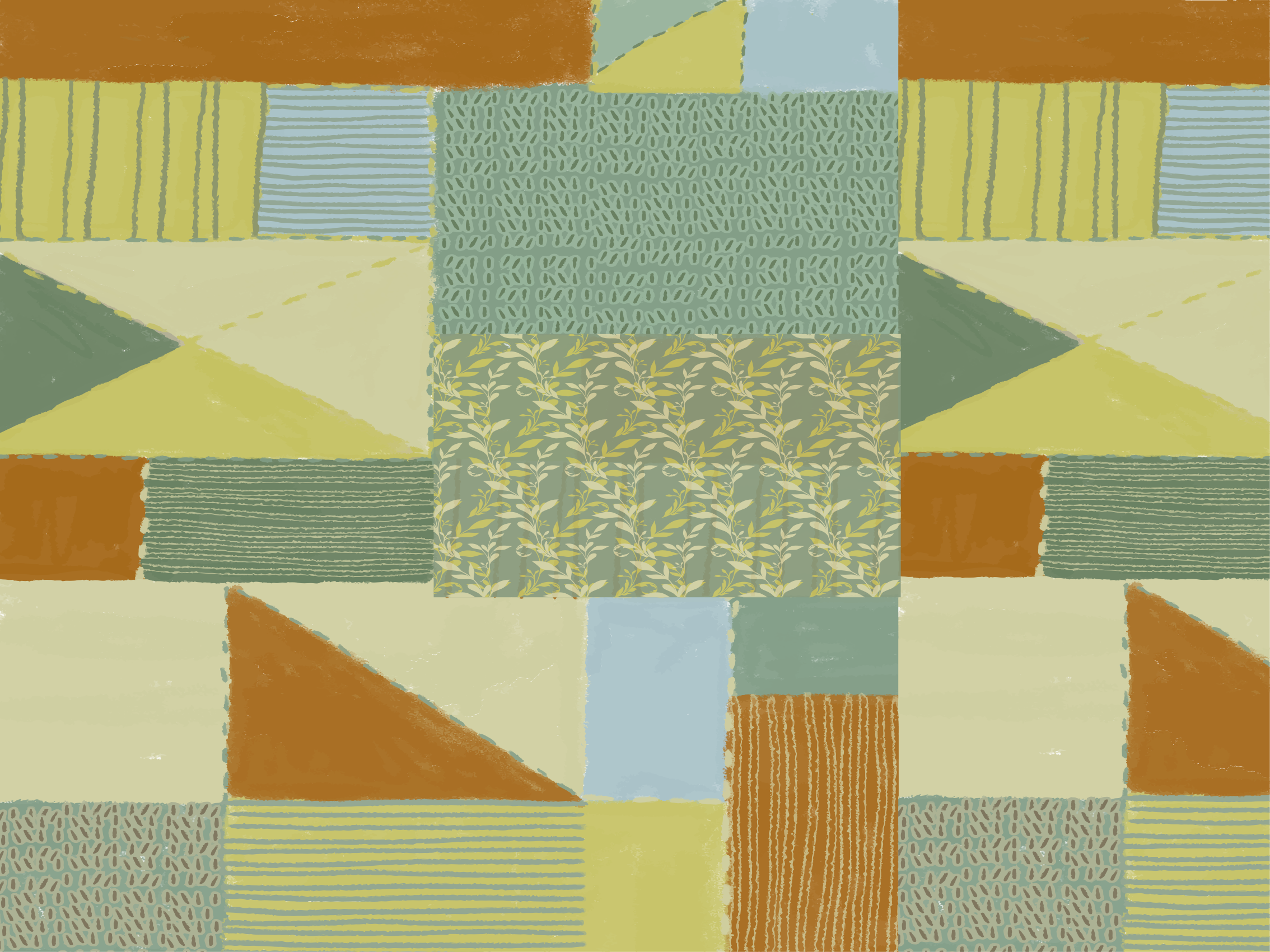 Geometrik patchwork goblen geometrik pvc halı - TenStickers