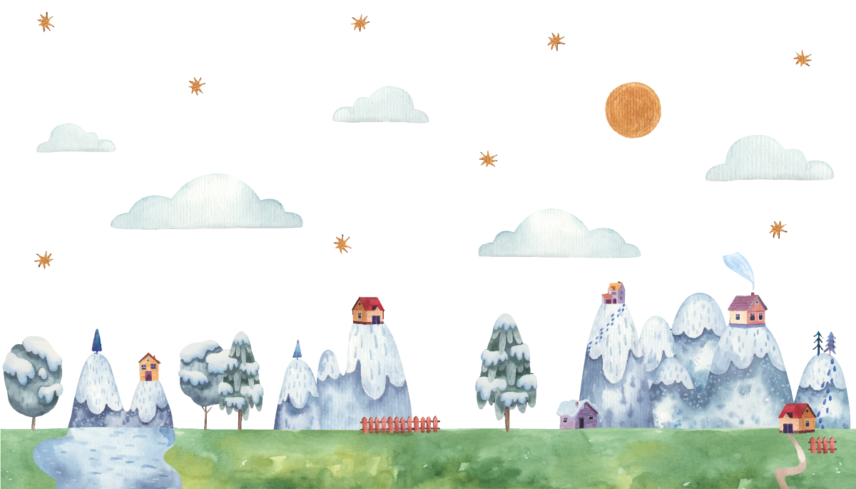 Büyülü manzara sahnesi çocukta pvc halı - TenStickers