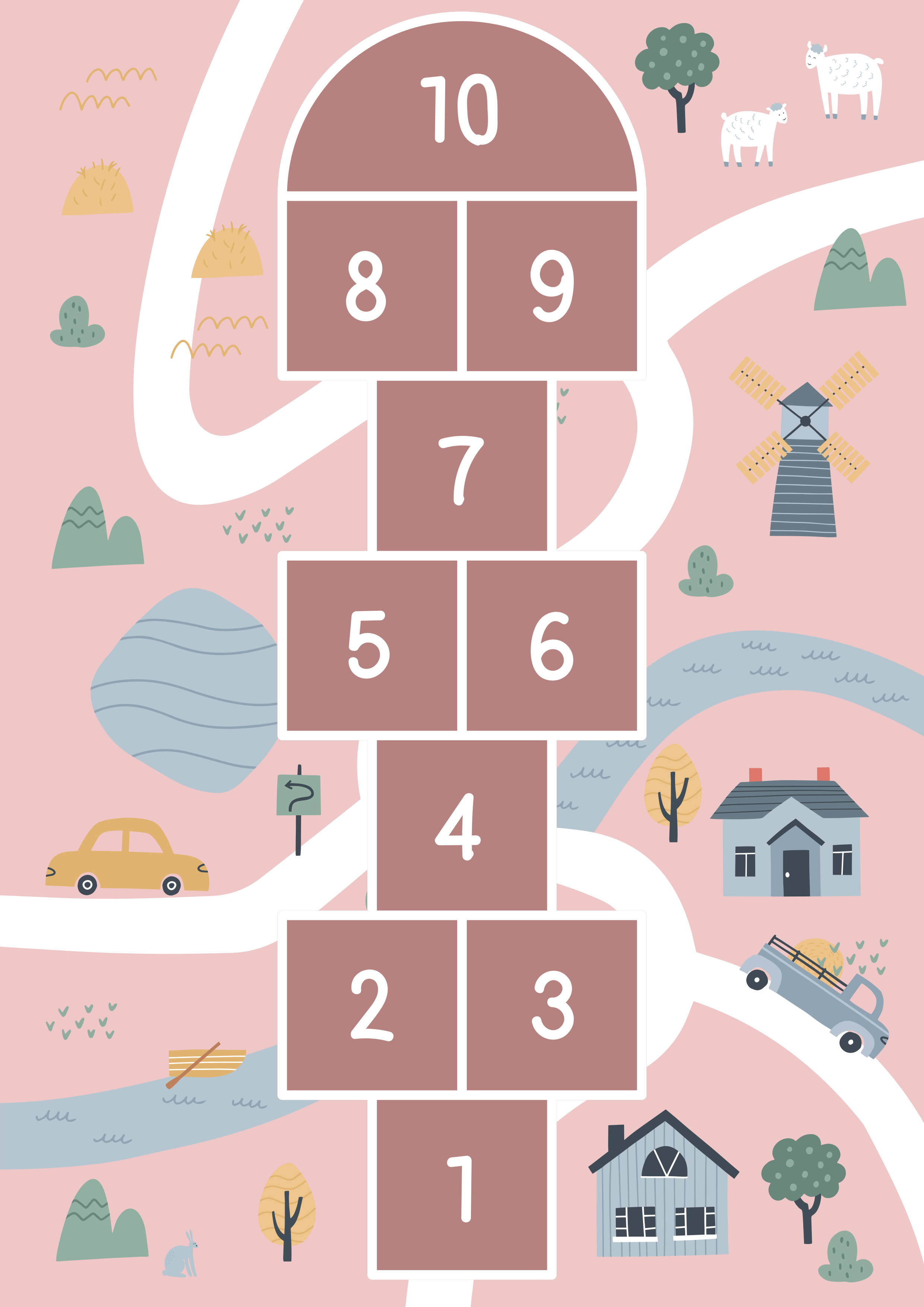 Seksek pembe yol bebek oyun minderi - TenStickers