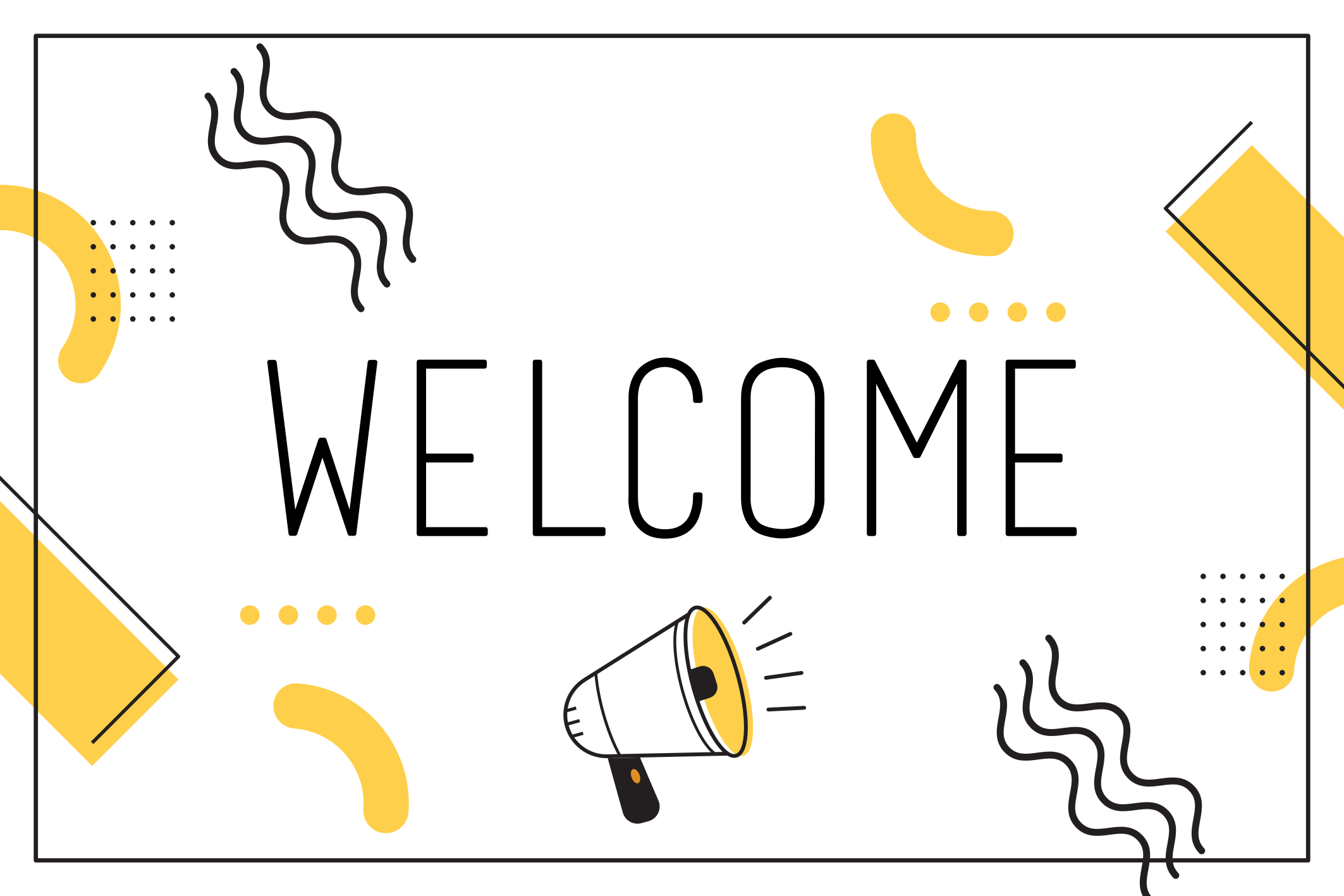 Megafon dikdörtgen halı ile karşılama - TenStickers