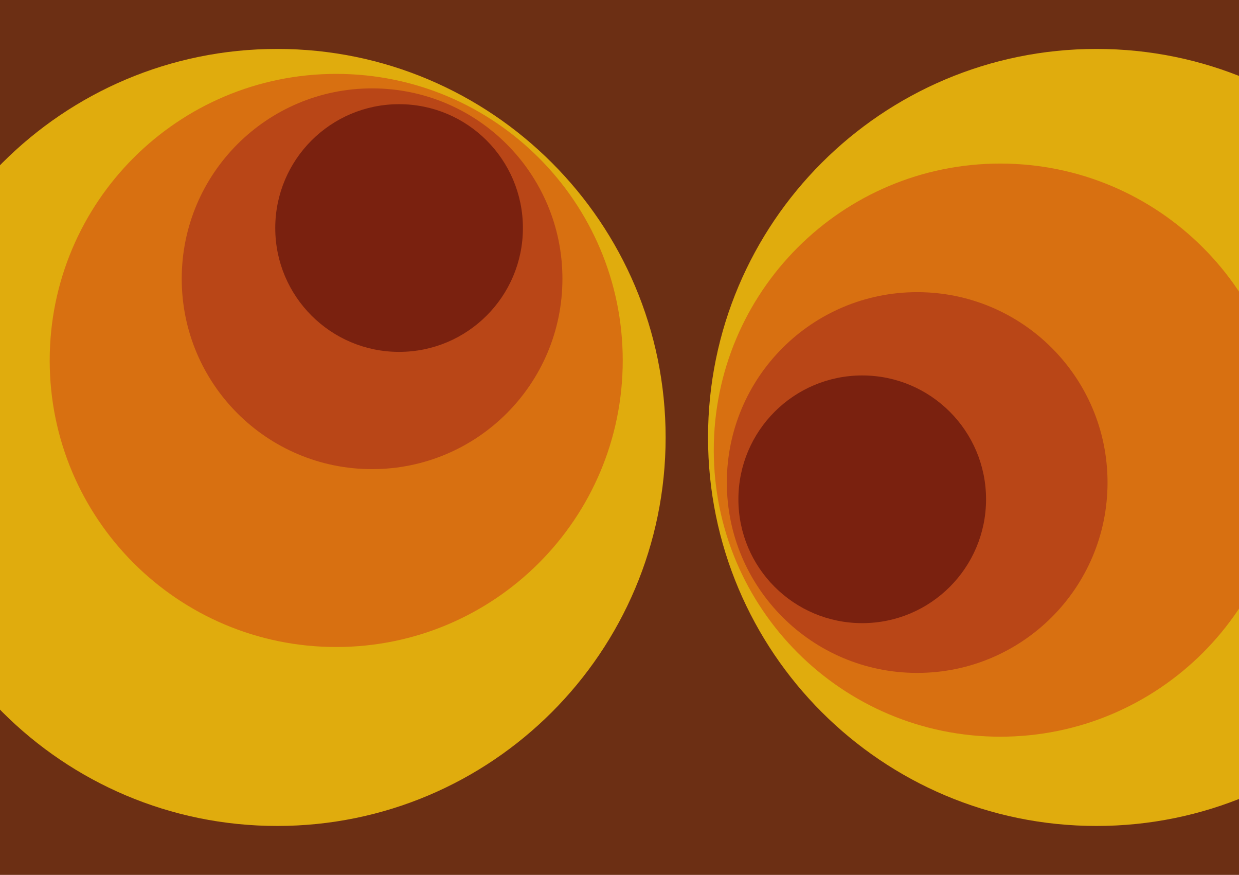 70'lerin dairesel turuncu desenleri vintage halı - TenStickers