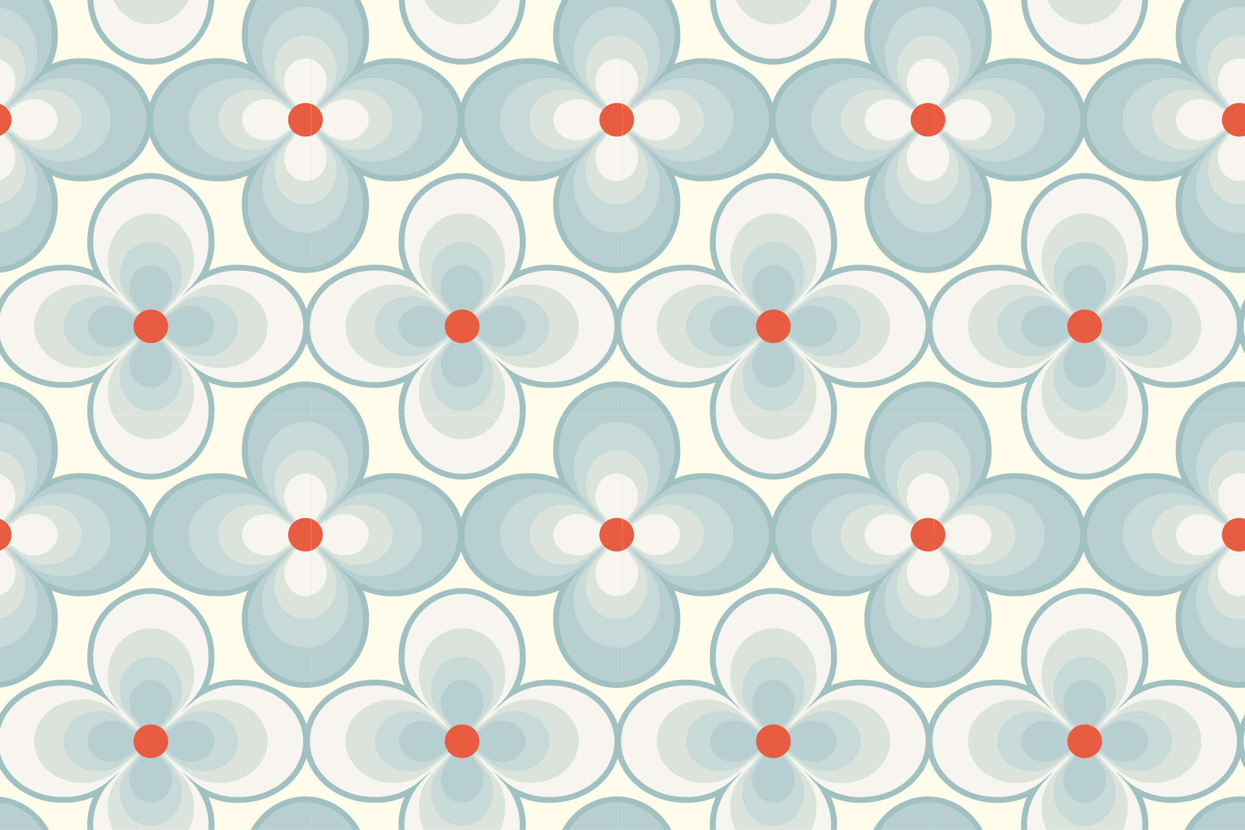 Geometrik çiçek deseni çiçekler ve bitkiler pvc halı - TenStickers