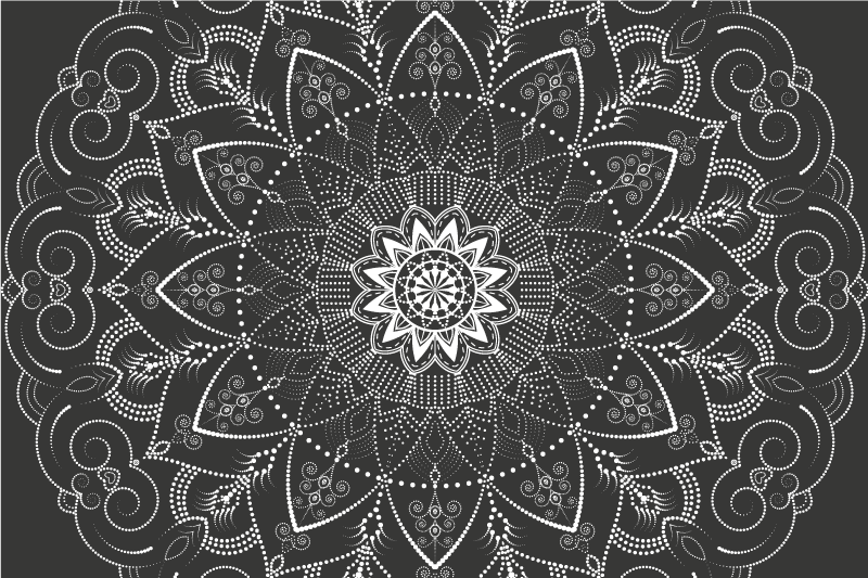 Mandala pvc halı - mandala deseni asimetrisi - TenStickers
