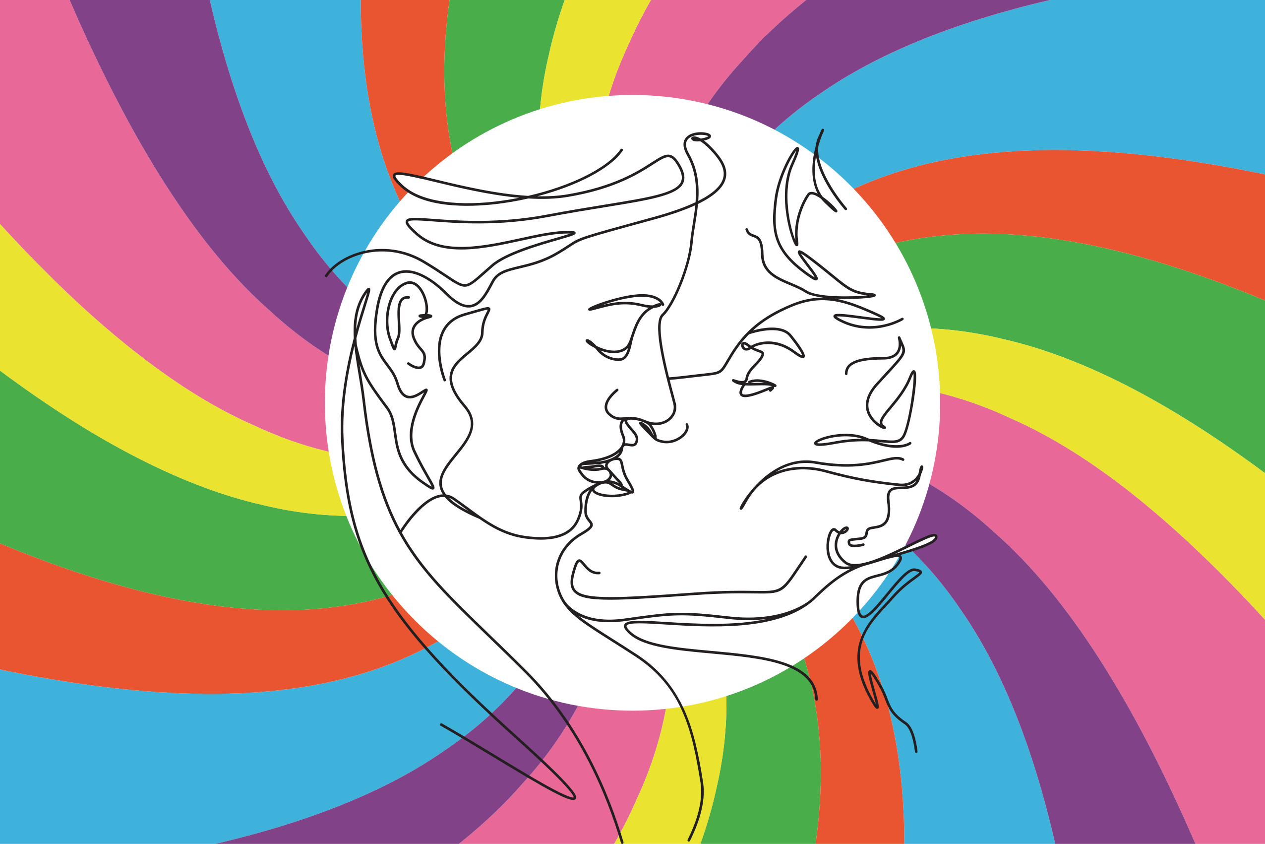 Renkli öpücük silueti pvc halı - TenStickers