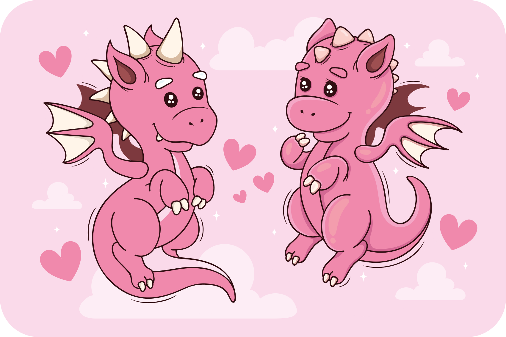 Eğlenceli ejderha ikilisi çocukta pvc halı - TenStickers