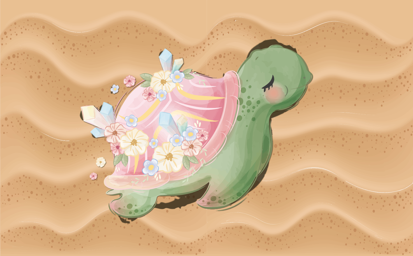 Deniz kaplumbağası vahası çocukta pvc halı - TenStickers