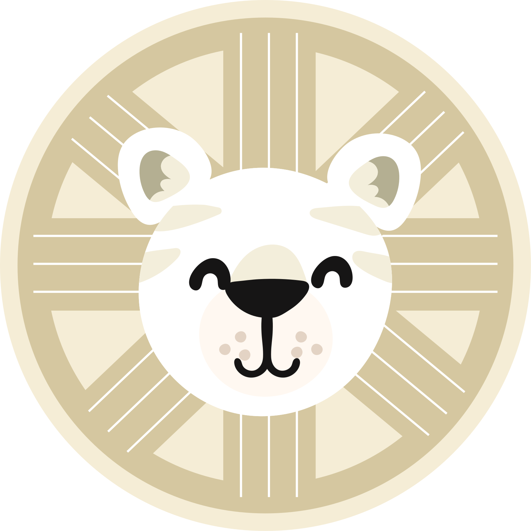 Gülümseyen aslan grafiği bebek pvc halı - TenStickers