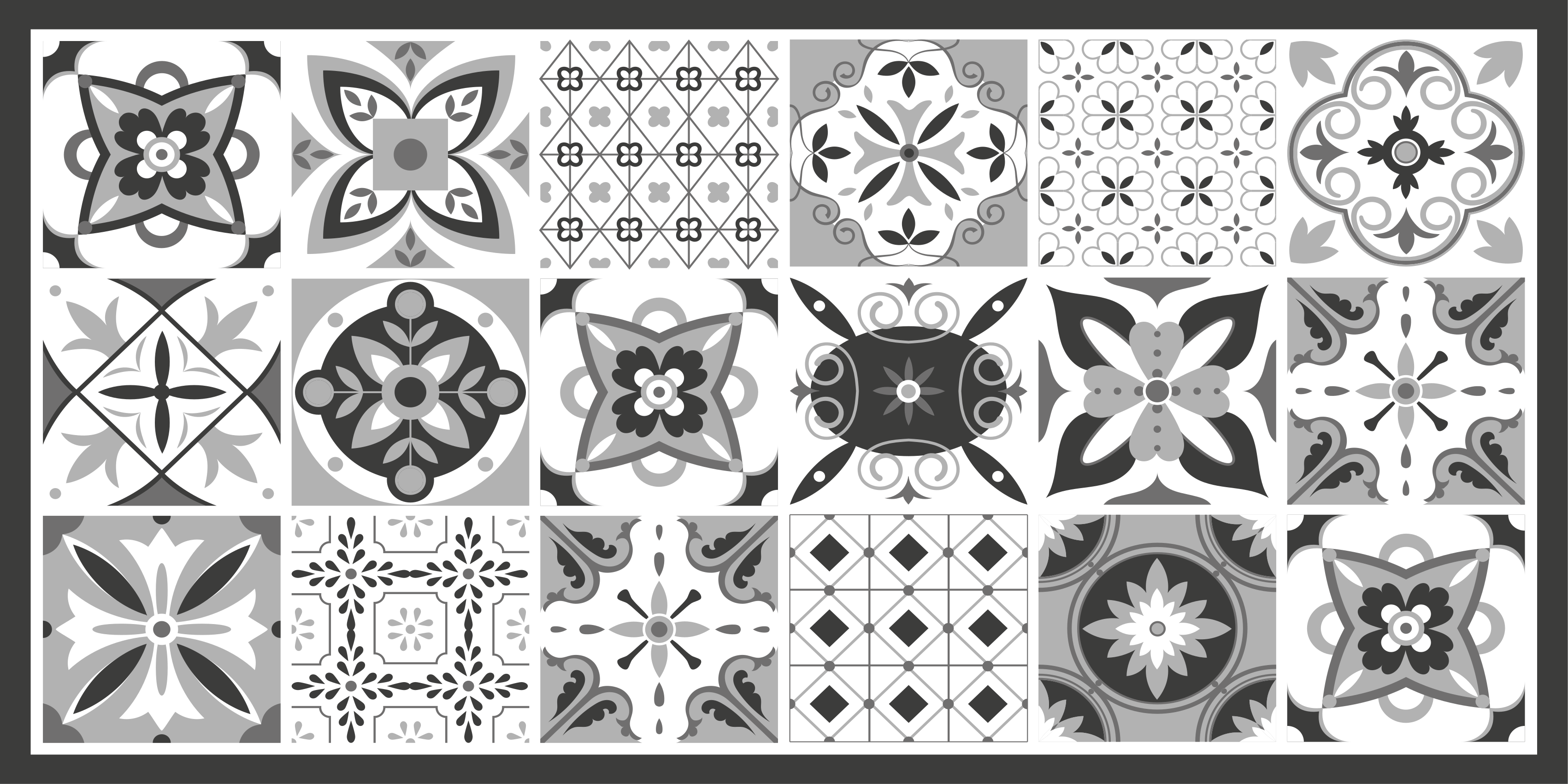 Güzel gri fayans karo halı - TenStickers