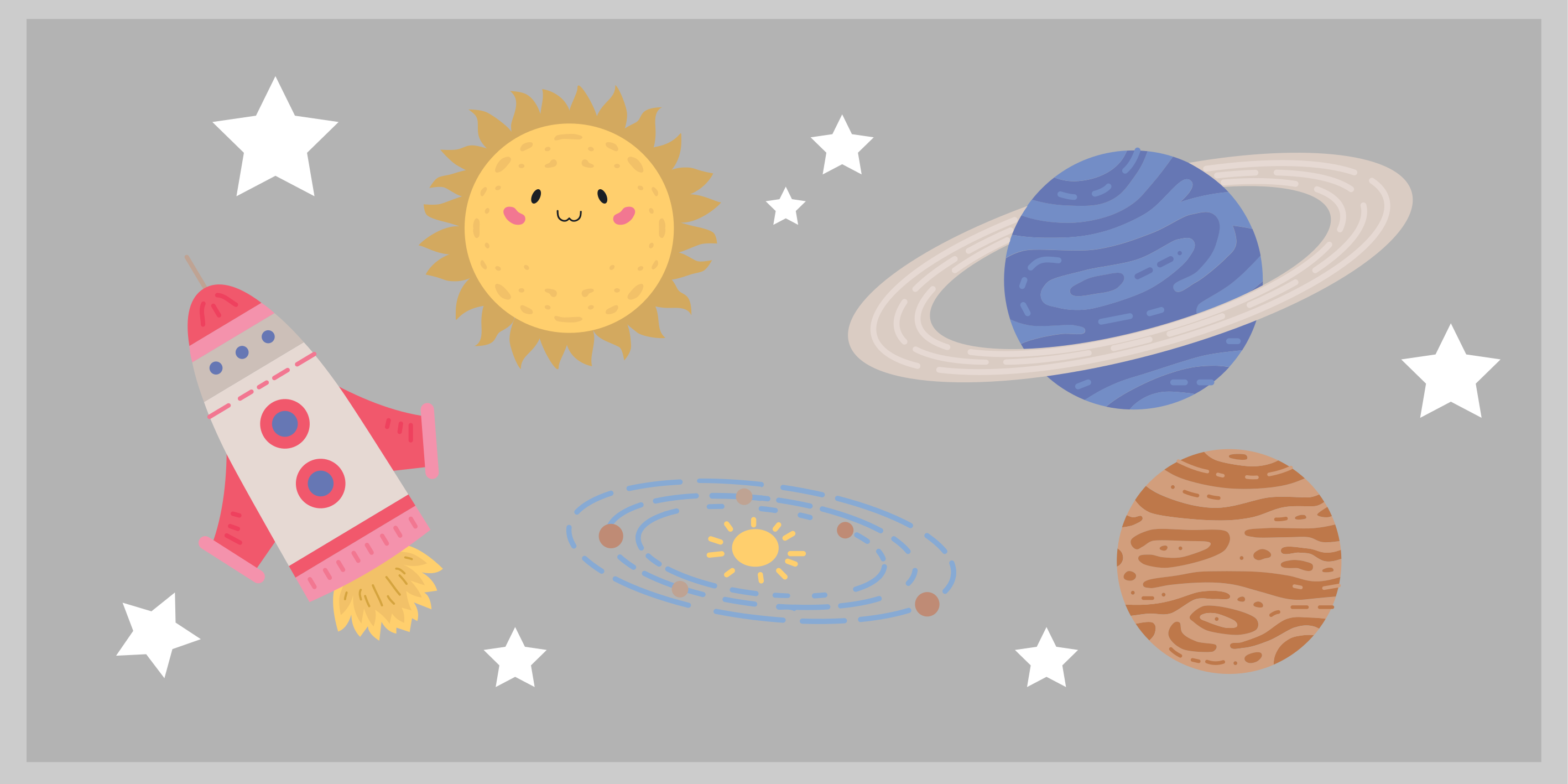 Uzay macerası teması çocukta pvc halı - TenStickers