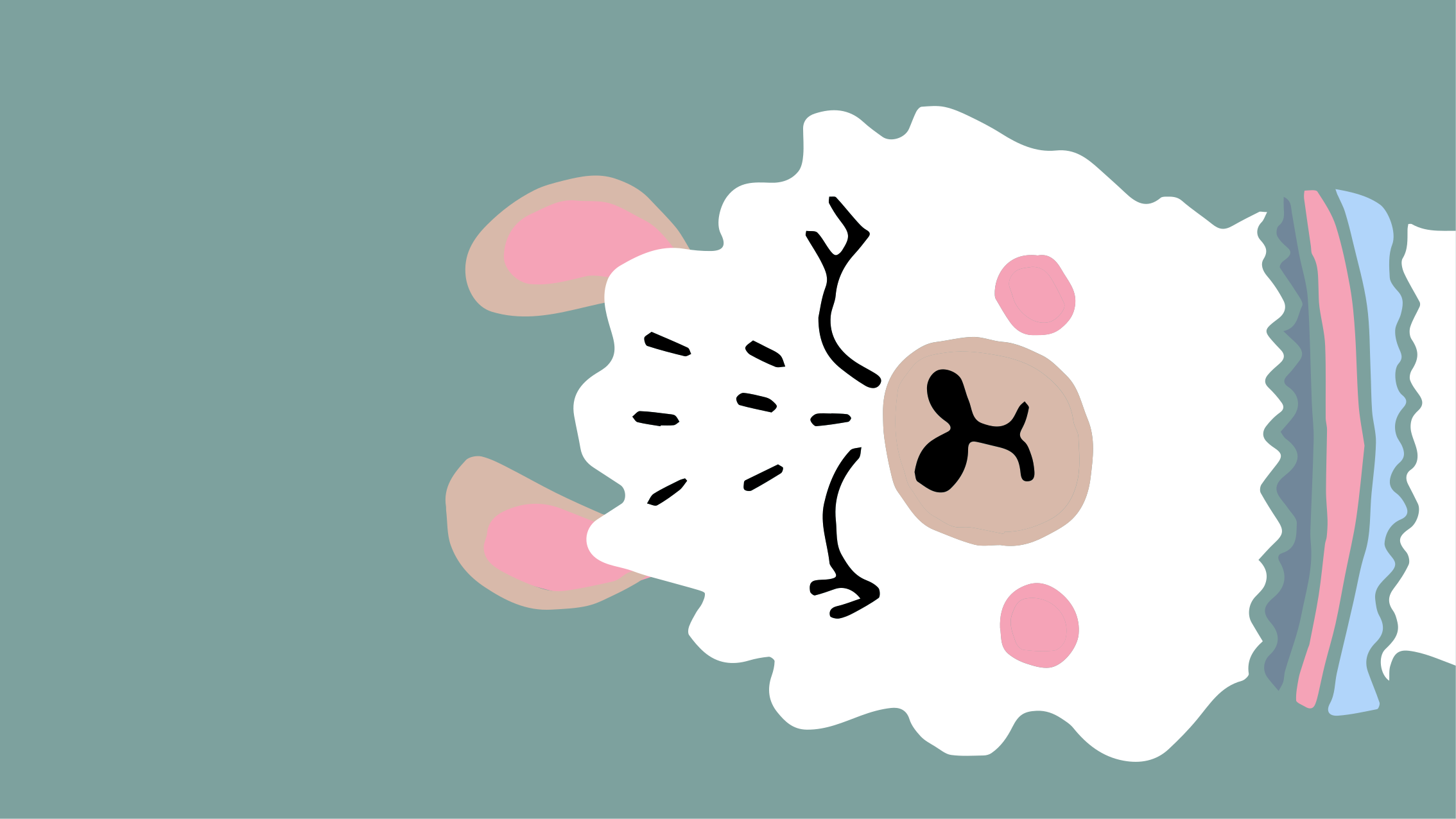 Kuzu illüstrasyon bebek pvc halı - TenStickers