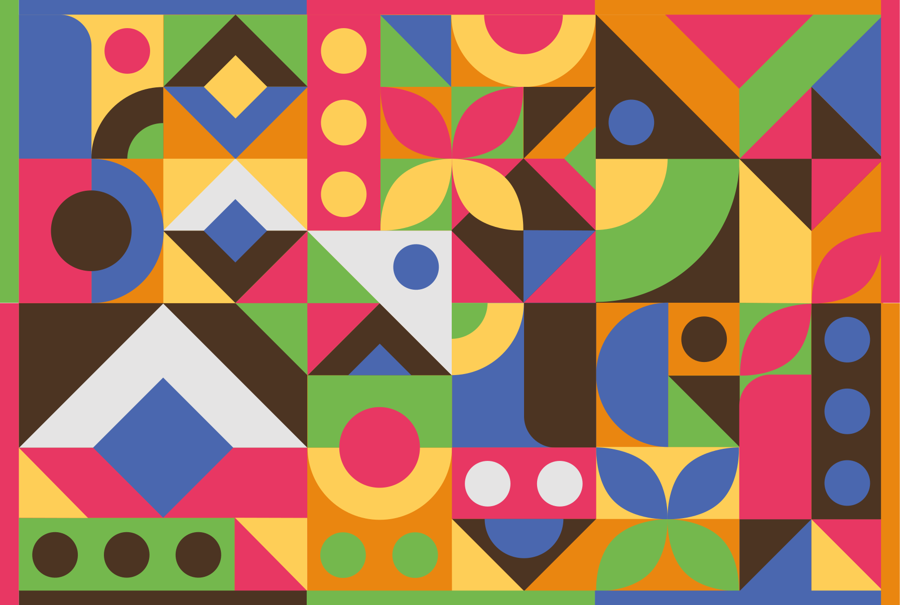 Geometrik şekiller sıçrama geometrik pvc halı - TenStickers