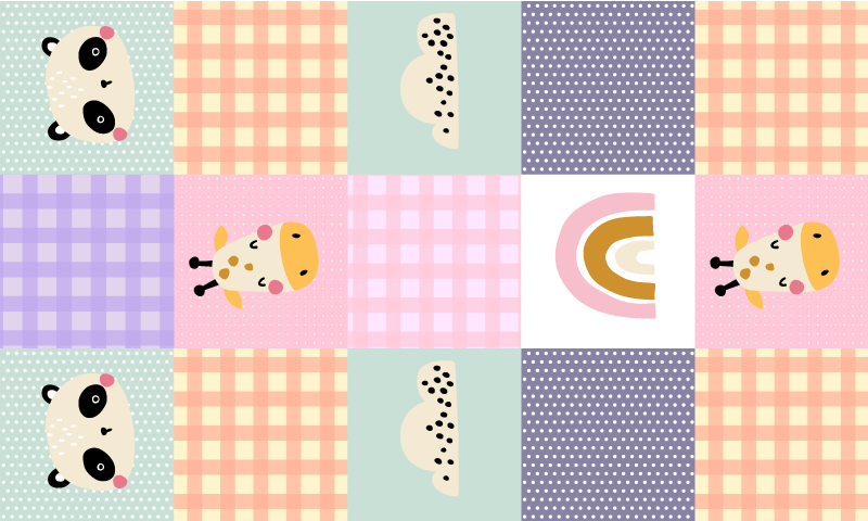 Eğlenceli yama işi pvc halı - TenStickers