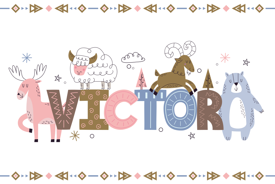 Kişiselleştirilmiş alpaka teması isimlerle pvc halı - TenStickers