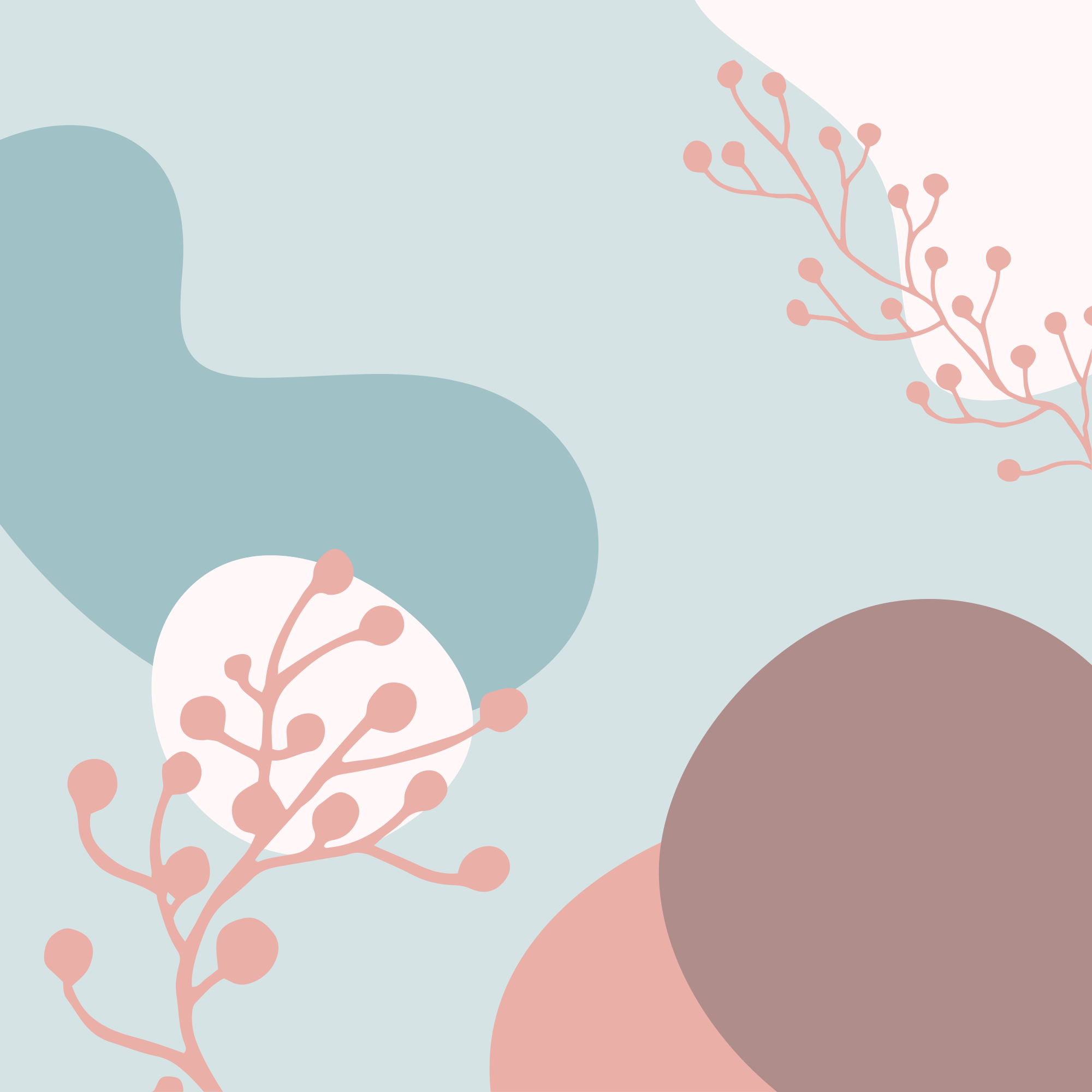 Soyut botanik şekiller çiçekler ve bitkiler pvc halı - TenStickers