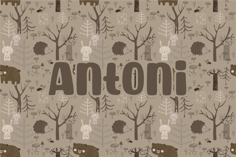 Büyülü orman isimlerle pvc halı - TenStickers