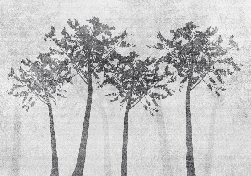 Orman silueti doğa pvc halı - TenStickers